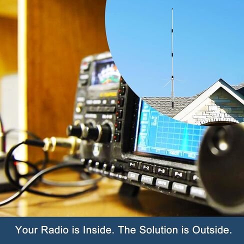 هوائي قاعدة UHF GMRS لمكررات 400-470 ميجا هرتز هوائي عالي الكسب 6dBi من سبائك الألومنيوم للمحطة الأساسية مع كابل محوري PL-259 بطول 32 قدم ومحول SMA in Kuwait