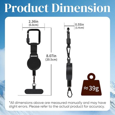 2PCS Retractable Phone Lanyard, Anti-Lost Adjustable Phone Tether Strap, 360° Rotating Anti-Tangle Clip, Universal Cell Phone Lanyard for iPhone & Smartphone, Ideal for Skiing Hiking Cycling Outdoor in Saudi Arabia