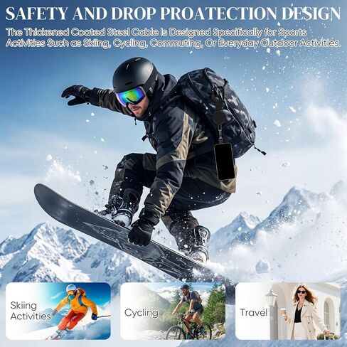 2PCS Retractable Phone Lanyard, Anti-Lost Adjustable Phone Tether Strap, 360° Rotating Anti-Tangle Clip, Universal Cell Phone Lanyard for iPhone & Smartphone, Ideal for Skiing Hiking Cycling Outdoor in Saudi Arabia