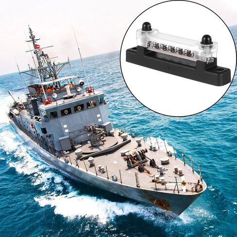 ULTECHNOVO 6-Position Copper Bus Bar Terminal Block with Cover, High Current Dc Power Distribution for Car, Boat, and Yacht Electrical Systems in Saudi Arabia