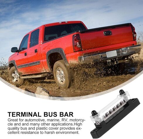 ULTECHNOVO 6-Position Copper Bus Bar Terminal Block with Cover, High Current Dc Power Distribution for Car, Boat, and Yacht Electrical Systems in Saudi Arabia