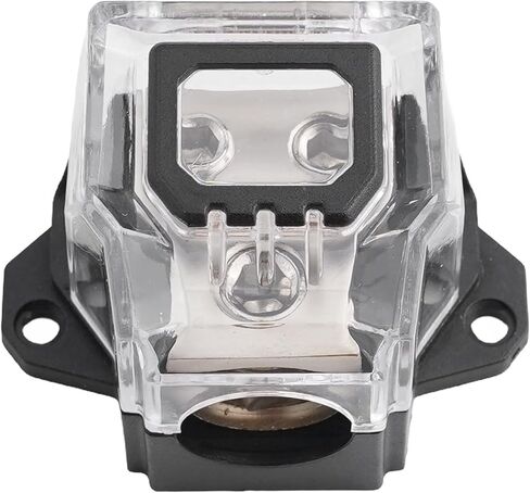 2-Way Zinc Alloy Power Distribution Block, 1-in 2-Out Car Audio Splitter for 0/2/4 Gauge in and 4/8 Gauge Out, Waterproof Junction Box for Amplifier Wiring in Auto, Boat, and Marine Systems in Saudi Arabia