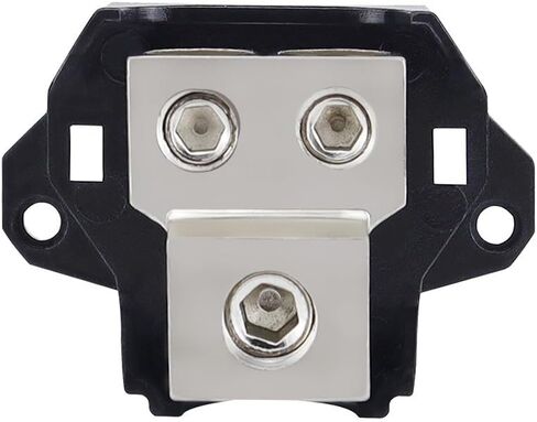 2-Way Zinc Alloy Power Distribution Block, 1-in 2-Out Car Audio Splitter for 0/2/4 Gauge in and 4/8 Gauge Out, Waterproof Junction Box for Amplifier Wiring in Auto, Boat, and Marine Systems in Saudi Arabia