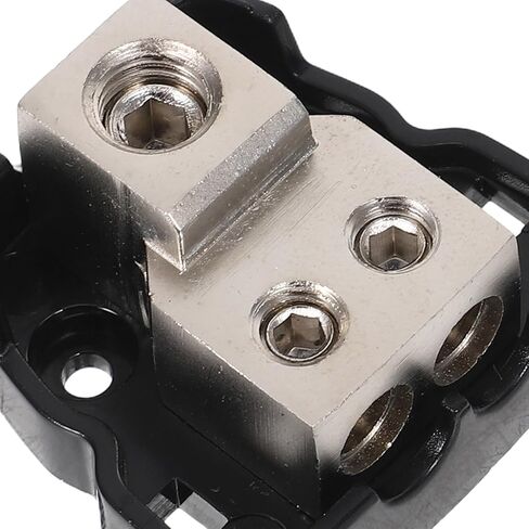 2pcs Car Audio Amplifier Power Splitter: 1 to 2 Way Distribution Block - Fuse Protected Terminal for Amp - Installation Accessory for Car Sound System in Saudi Arabia