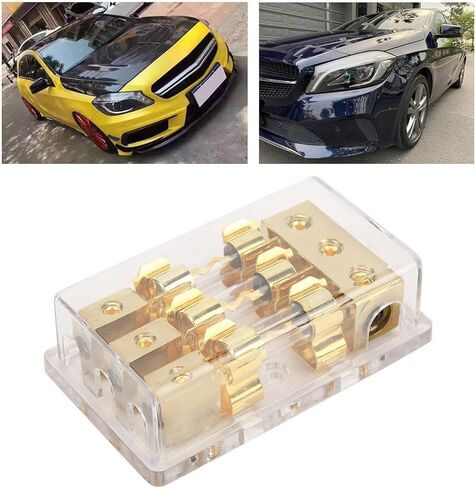 Power Distribution Block 1x0GA in 3x4GA Out 60A Fuse Holder - Reliable Circuit Protection, Easy Multi - Amp Installation for Car, Truck & Ship Audio Systems in Saudi Arabia