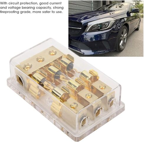 Power Distribution Block 1x0GA in 3x4GA Out 60A Fuse Holder - Reliable Circuit Protection, Easy Multi - Amp Installation for Car, Truck & Ship Audio Systems in Saudi Arabia