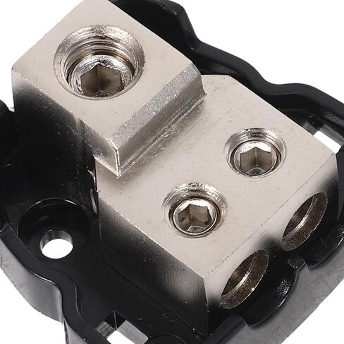 2pcs Car Audio Power Splitter Block - Amplifier Fuse Distribution Module - 1 to 2 Port Terminal Connector for Car Sound System - Amp Wiring Installation Accessory in Saudi Arabia