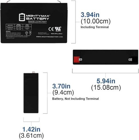 Mighty Max Battery 6V 7Ah SLA Replacement Battery for PE6V6.5, NP6-6, RT670, UB670-12 Pack in Saudi Arabia