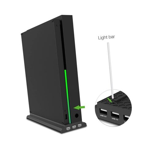 Game Console Cooling Fan Stand Triple USB Ports Hub Temperature Control for Vertical Bracket Design for Enhanced Airflow and Unique Style in Saudi Arabia