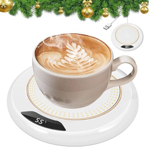 USB Warmer Cup Pad Gadget Coffee Tea Drink Heater Tray Mug Adults Desk with 3 Gear Temperatures USB Coffee for Desk of Home or Auto Shut Off Mug in Saudi Arabia