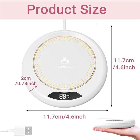 USB Warmer Cup Pad Gadget Coffee Tea Drink Heater Tray Mug Adults Desk with 3 Gear Temperatures USB Coffee for Desk of Home or Auto Shut Off Mug in Saudi Arabia