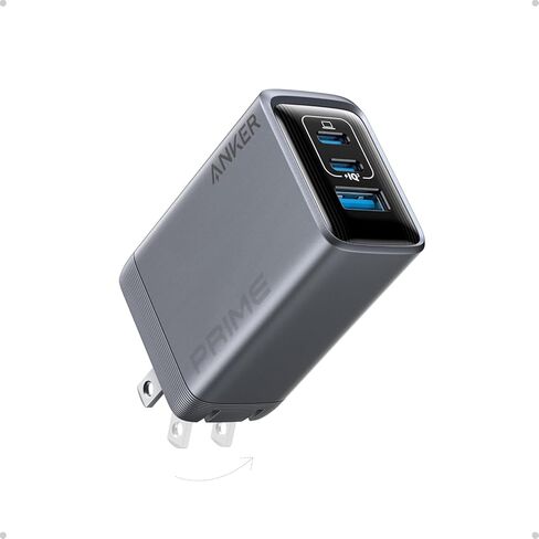 Anker Prime 100W GaN Wall Charger 3-Port USB-C شاحن سريع محول طاقة مدمج لأجهزة MacBook وiPhone وiPad وGalaxy وSteam Deck والكمبيوتر المحمول والكمبيوتر اللوحي - قابس محمول عالي السرعة - أسود in Saudi Arabia