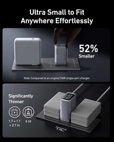 Anker Prime 100W GaN Wall Charger 3-Port USB-C شاحن سريع محول طاقة مدمج لأجهزة MacBook وiPhone وiPad وGalaxy وSteam Deck والكمبيوتر المحمول والكمبيوتر اللوحي - قابس محمول عالي السرعة - أسود in Saudi Arabia