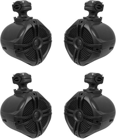 Rockville RWB70B 250W Marine Wakeboard Tower Speaker, 6.5", 360 Degree Swivel, Waterproof, Durable, High-Fidelity for Boats, Jeeps, ATVs, 4-Piece in Saudi Arabia