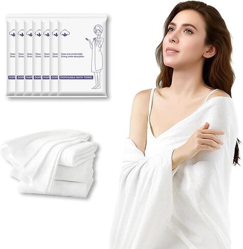 5 Pack Disposable Travel Bath Towels Sheets Extra Large 55"x27.5",Soft Disposable Dry Towel Washcloths Shower Towels for Body Travel Bathroom,Quick Dry Camping Towel Hair Swimming Gym Pet Towels in Saudi Arabia