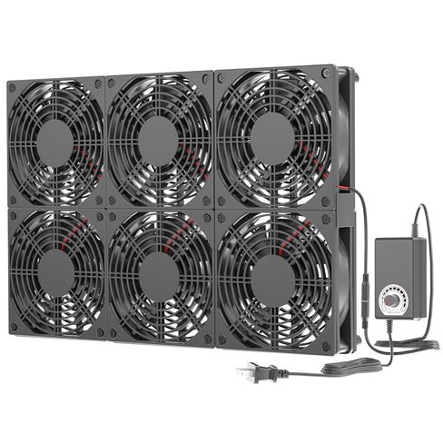 Adjustable Exhaust Fan with AC Plug for 12"-17" PC Notebook Gaming Laptop Server Rack, Greenhouse, Basement, Window Cooling or RT-AC5300 Router Ventilation in Saudi Arabia