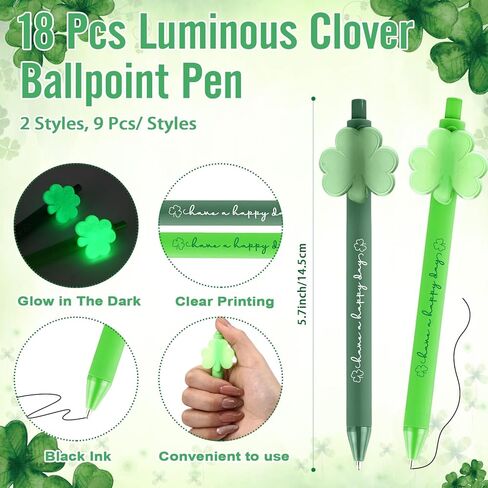 108 Pcs St. Patrick's Day Party Favors Luminous Ballpoint Pens Bracelets with Blessing Bookmarks Irish Gifts Bulk for St. Patrick's Day Office Lucky Shamrock Supplies in Saudi Arabia
