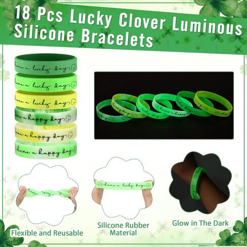 108 Pcs St. Patrick's Day Party Favors Luminous Ballpoint Pens Bracelets with Blessing Bookmarks Irish Gifts Bulk for St. Patrick's Day Office Lucky Shamrock Supplies in Saudi Arabia