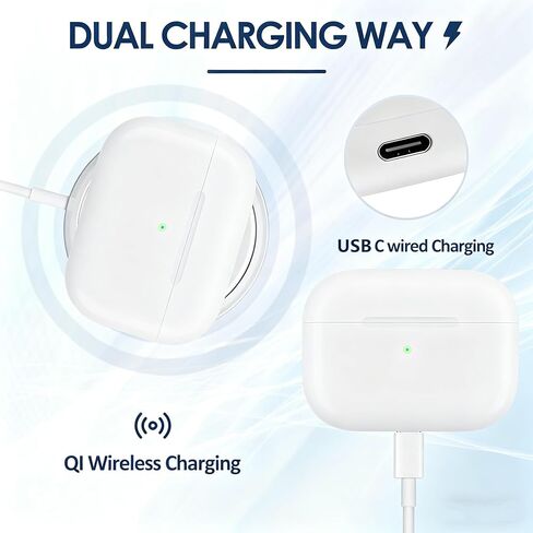 حافظة شحن لاسلكية Airpod Pro 2 لجهاز Air Pod Pro 1/2، حافظة شحن بديلة لمنفذ USB-C Airpod Pro، زر مزامنة، بطارية 660 مللي أمبير في الساعة، بدون سماعات أذن in Kuwait