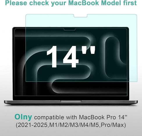 واقي شاشة أزرق اللون يحجب الضوء لجهاز MacBook Pro مقاس 14 بوصة (2021-2025، M5، M4، M3، M2، M1، Pro/Max)، غطاء غير لامع مضاد للتوهج لحماية العين لجهاز Mac 14 بوصة، واقي مضاد للخدش in Kuwait