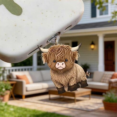 Highland Cow Dust Plug Acrylic Charms for electronic products,Type-C Charging Port Dust Plugs Pendant Compatible with E-Reader Phone Tablet, Gift for Christmas, Birthday, Anniversary Day in Saudi Arabia