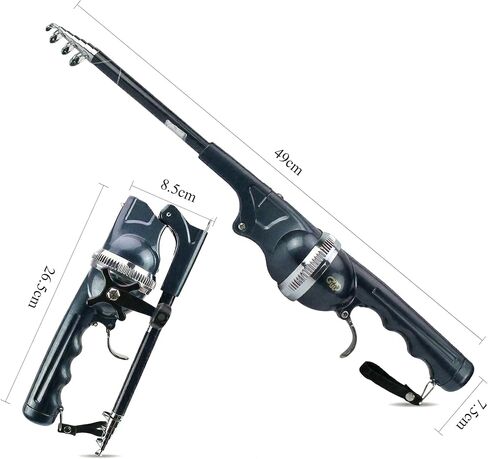 Mini Rod & Reel Combo 5.6ft-Foldable Telescopic Rod - Ultra Compact Mini Fishing Gear - Pocket-Sized Portable - for Travel Hiking Backpacking - Includes Smooth Reel in Saudi Arabia