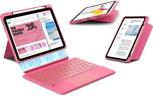 typecase for iPad A16 11th / 10th Gen Keyboard Case - Folio Duo Magnetic Detachable Keyboard with Multi-Touch Trackpad & 7-Color Backlit, Portrait Landscape Modes with Pencil Holder, Black in Saudi Arabia