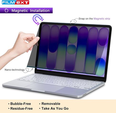 شاشة خصوصية مغناطيسية من FILMEXT لجهاز Macbook Neo 13 بوصة (إصدار 2026، A18 Pro)، واقي شاشة كمبيوتر محمول قابل للإزالة مضاد للضوء الأزرق ومضاد للتجسس لجهاز Mac 13in A3404 A3449 in Saudi Arabia