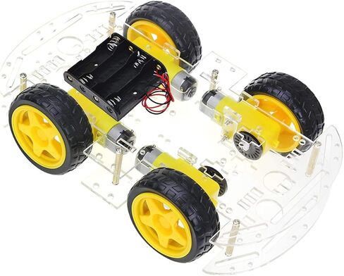 YIKESHU 2WD Smart Robot Car Chassis Kit with Speed Encoder Battery Box 2 Wheels Arduino Microbit Raspberry Pi DIY Toy Adult Age 16+ in Saudi Arabia