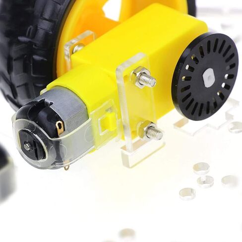 YIKESHU 2WD Smart Robot Car Chassis Kit with Speed Encoder Battery Box 2 Wheels Arduino Microbit Raspberry Pi DIY Toy Adult Age 16+ in Saudi Arabia