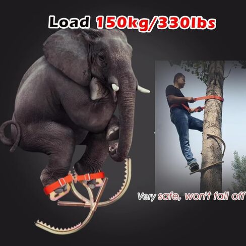 Adjustable Portable Tree Climbing Spikes with Safety Belt & Gloves, Iron Climbing Aids for Trees, Climbing Shoes for 250-550mm Diameter Masts, Essential Climbing Accessories in Saudi Arabia