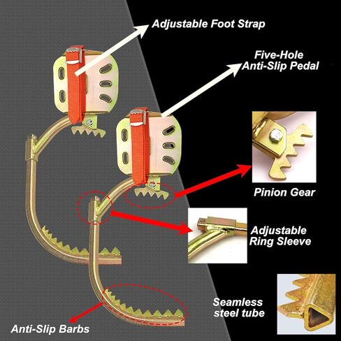 Electrician Tree Climbing Set with Foot Straps – Durable Manganese Steel Climbing Gear for Forestry, Hunting, and Aerial Work – Heavy-Duty Safety Equipment in Saudi Arabia