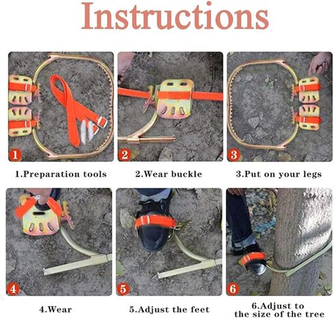 Professional Tree Climbing Spikes with Adjustable Harness Kit for Arborists, Hunters, and Outdoor Enthusiasts - Durable, Lightweight, and Comfortable for Elevated Work and Observation in Saudi Arabia