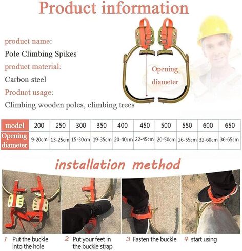 Professional Tree Climbing Spikes with Adjustable Harness Kit for Arborists, Hunters, and Outdoor Enthusiasts - Durable, Lightweight, and Comfortable for Elevated Work and Observation in Saudi Arabia