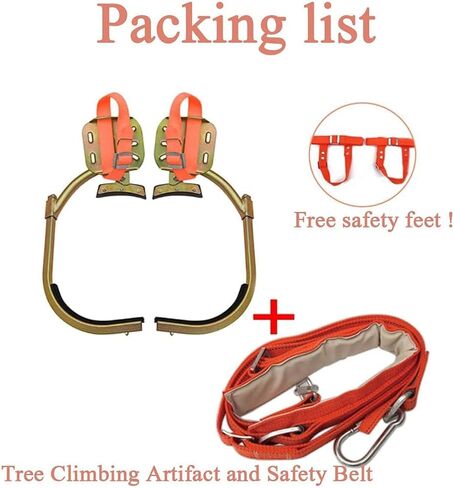 Professional Tree Climbing Spikes with Adjustable Harness Kit for Arborists, Hunters, and Outdoor Enthusiasts - Durable, Lightweight, and Comfortable for Elevated Work and Observation in Saudi Arabia