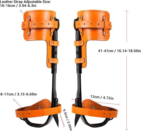 Yctze Tree Climbing Spikes, Stainless Steel Adjustable Gear, Anti Slip Pedals Climbing Aid with Secure Grip, Ideal for Tree Practice, Fruit Picking & Pruning in Saudi Arabia