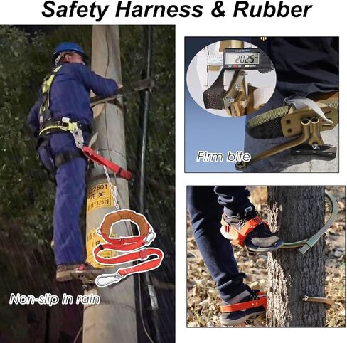 Adjustable Tree Climbing Spikes with Belt & Gloves - Iron Climbing Aids, Portable Accessories for Tree Work - Fits 250, 350, 400, 550 mm Diameter Trees in Saudi Arabia
