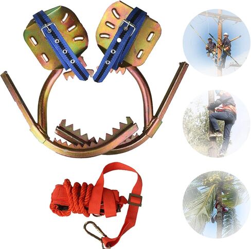 Durable Tree Climbing Spikes Kit with Safety Belt - Essential Gear for Hunting, Observation, Fruit Picking & Outdoor Adventures - Ultimate Climbing Equipment for Enthusiasts in Saudi Arabia