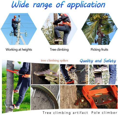 Durable Tree Climbing Spikes Kit with Safety Belt - Essential Gear for Hunting, Observation, Fruit Picking & Outdoor Adventures - Ultimate Climbing Equipment for Enthusiasts in Saudi Arabia