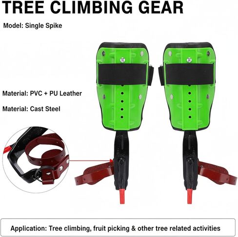 Haofy Tree Climbing Gear Cowhide PU Leather Height Adjustable Tree Climbing Spikes Set for Work Trimming Cutting Logging Spurs with Gloves in Saudi Arabia