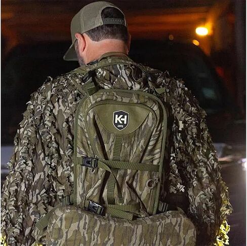 سترة Knight & Hale Run N 'Gun 300 تركيا للصيد، Mossy Oak Original Bottomland - سترة ديك رومي خفيفة الوزن بوزن 2.5 رطل - مقعد مبطن قابل للإزالة - 10 نقاط قابلة للتعديل in Kuwait