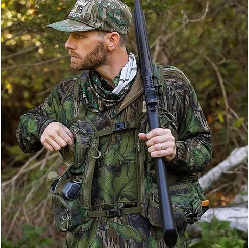 سترة Knight & Hale Run N 'Gun 300 ديك رومي، أوراق الشجر الكاملة من Mossy Oak - سترة ديك رومي 2.5 رطل للصيد - مقعد مبطن قابل للإزالة in Kuwait