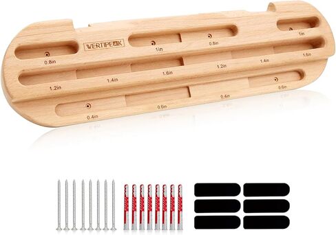 Wooden Climbing Hangboard, Training Hang Board, Rock Climbing Fingerboard with Incremental Depth Pockets for Finger & Forearm Strength, Grip Training and Pull-ups for Climbers Gift in Saudi Arabia
