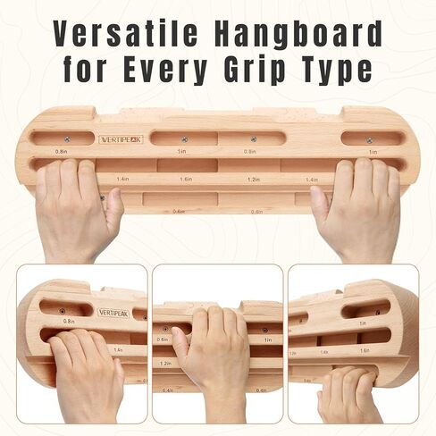 Wooden Climbing Hangboard, Training Hang Board, Rock Climbing Fingerboard with Incremental Depth Pockets for Finger & Forearm Strength, Grip Training and Pull-ups for Climbers Gift in Saudi Arabia