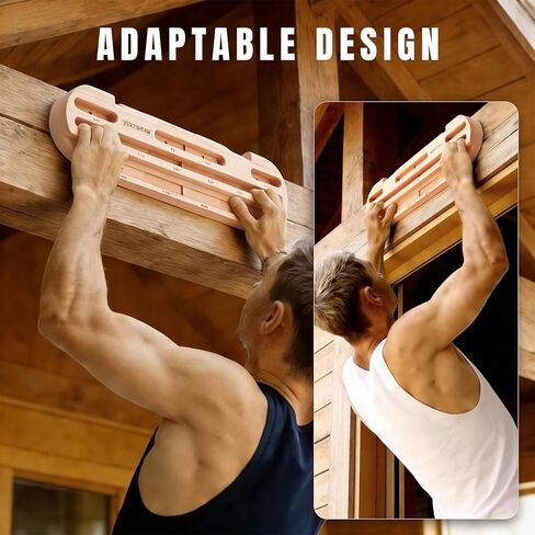 Wooden Climbing Hangboard, Training Hang Board, Rock Climbing Fingerboard with Incremental Depth Pockets for Finger & Forearm Strength, Grip Training and Pull-ups for Climbers Gift in Saudi Arabia