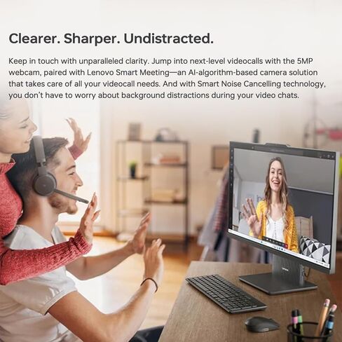 Lenovo IdeaCentre Business All-in-One PC, 27" FHD Touchscreen 100Hz Display, AMD Ryzen 7 8845HS, 32GB DDR5 RAM, 1TB SSD, Win11 Home, Wireless KB & M, Copilot-Ready, Bundle with Adata UC310 64GB in Saudi Arabia