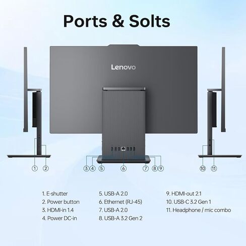Lenovo IdeaCentre Business All-in-One PC, 27" FHD Touchscreen 100Hz Display, AMD Ryzen 7 8845HS, 32GB DDR5 RAM, 1TB SSD, Win11 Home, Wireless KB & M, Copilot-Ready, Bundle with Adata UC310 64GB in Saudi Arabia
