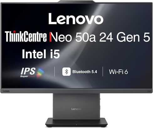 Lenovo ThinkCentre Neo 50a Business All-in-One 24" IPS FHD Display (Intel i5-13420H, 16GB DDR5, 512GB PCIe SSD, Intel UHD, WiFi 6, Webcam, Bluetooth 5.4, Win 11 Home) in Saudi Arabia
