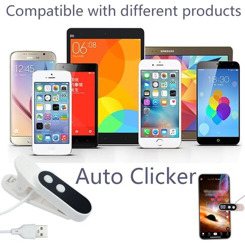 أداة النقر التلقائي للهواتف الذكية، أداة التقاط الشاشة لتطبيقات iPhone iPad، نقرة سريعة لمحاكاة إصبع النقر المستمر لإعجابات البث المباشر (أبيض) in Kuwait