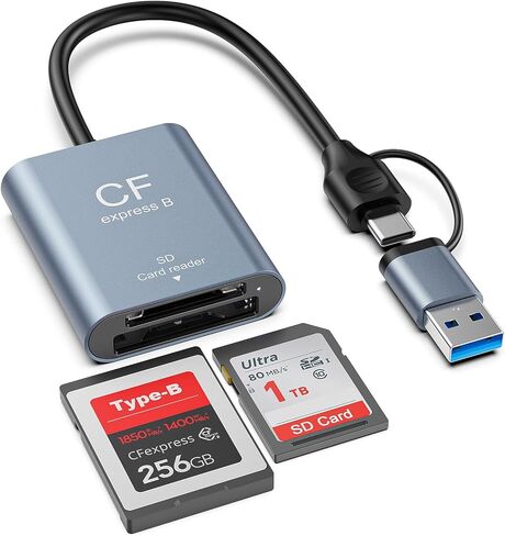 CFexpress Type B & SD Card Reader, USB C 3.2 Gen 2 10Gbps – Aluminum Alloy Dual-Slot High Speed Memory Card Reader for CFexpress & SD (UHS-II/UHS-I) Cards in Saudi Arabia